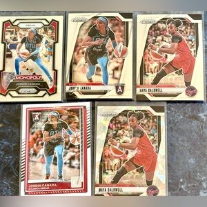 Basketball Cards Jordin Canada Atlanta Dream and Maya Caldwell Indiana Fever